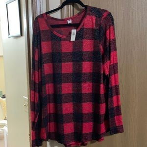 Old Navy Red Buffalo long sleeved holiday blouse